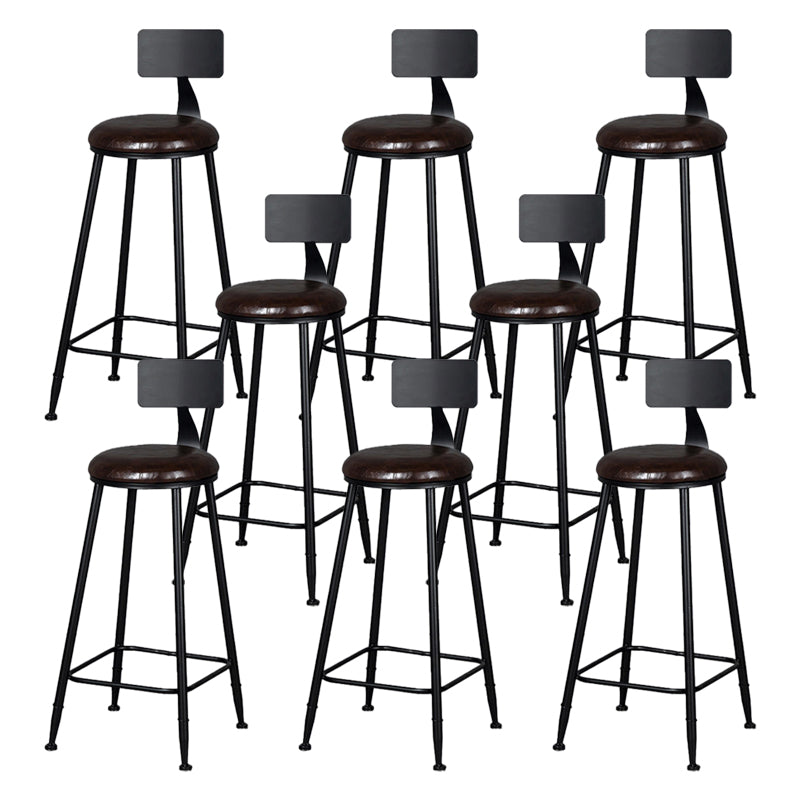 Industrial Footrest Milk Tea Shop Stool Low Back Iron Bar Stool