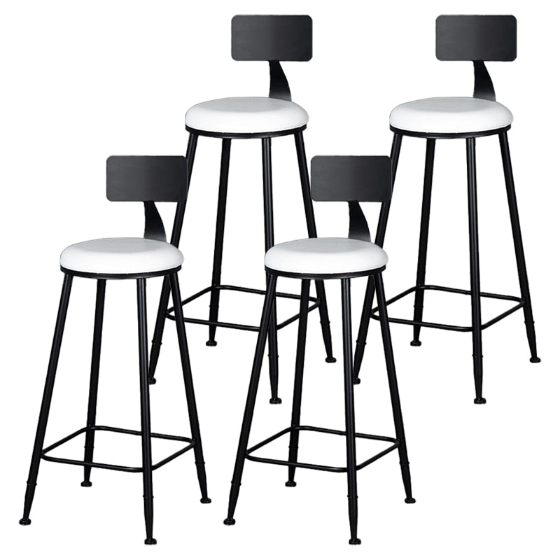 Industrial Footrest Milk Tea Shop Stool Low Back Iron Bar Stool