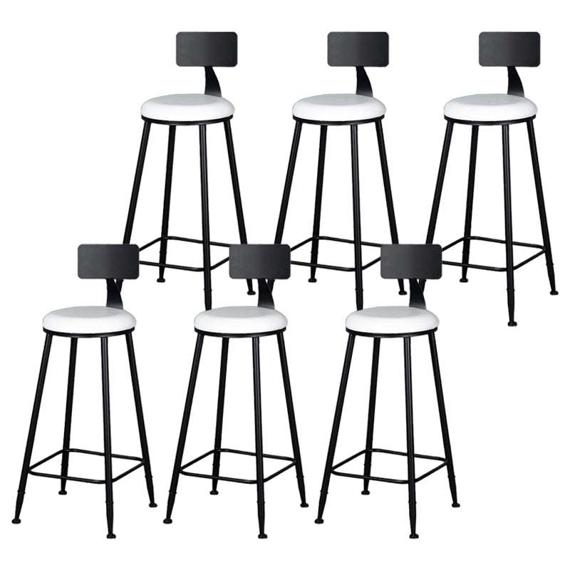 Industrial Footrest Milk Tea Shop Stool Low Back Iron Bar Stool