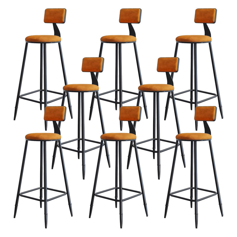 Industrial Footrest Milk Tea Shop Stool Low Back Iron Bar Stool