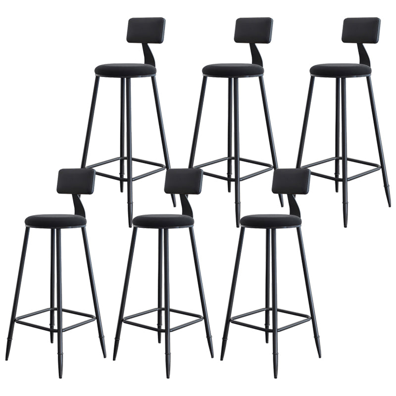 Industrial Footrest Milk Tea Shop Stool Low Back Iron Bar Stool