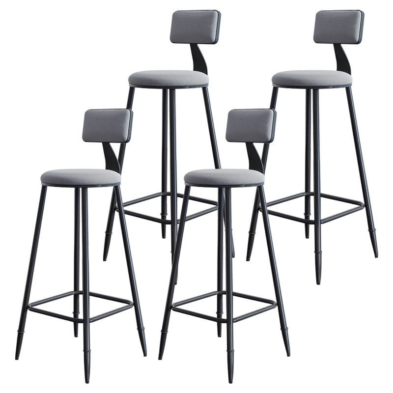 Industrial Footrest Milk Tea Shop Stool Low Back Iron Bar Stool