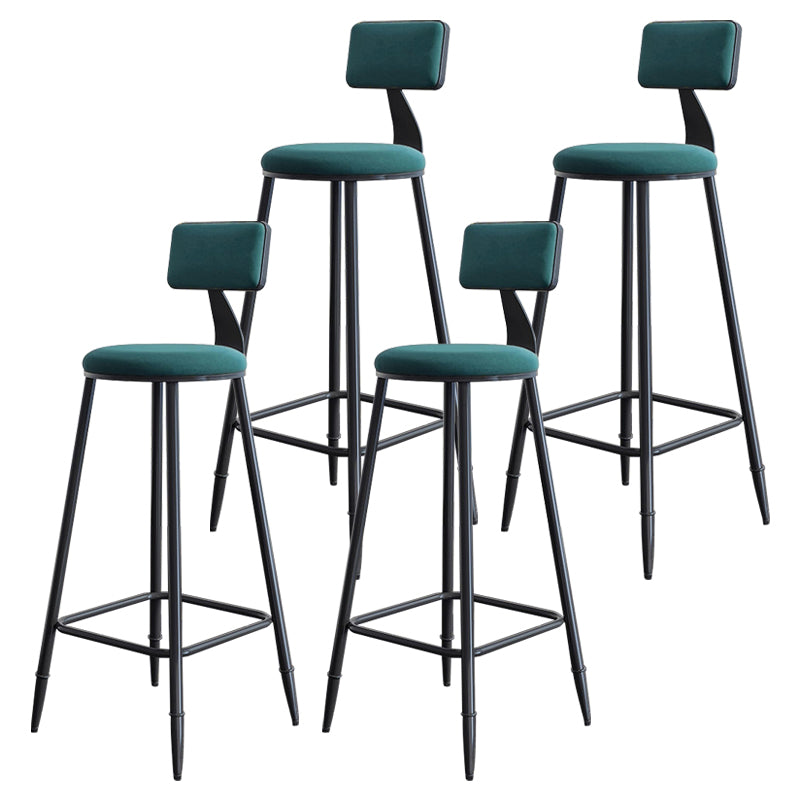 Industrial Footrest Milk Tea Shop Stool Low Back Iron Bar Stool