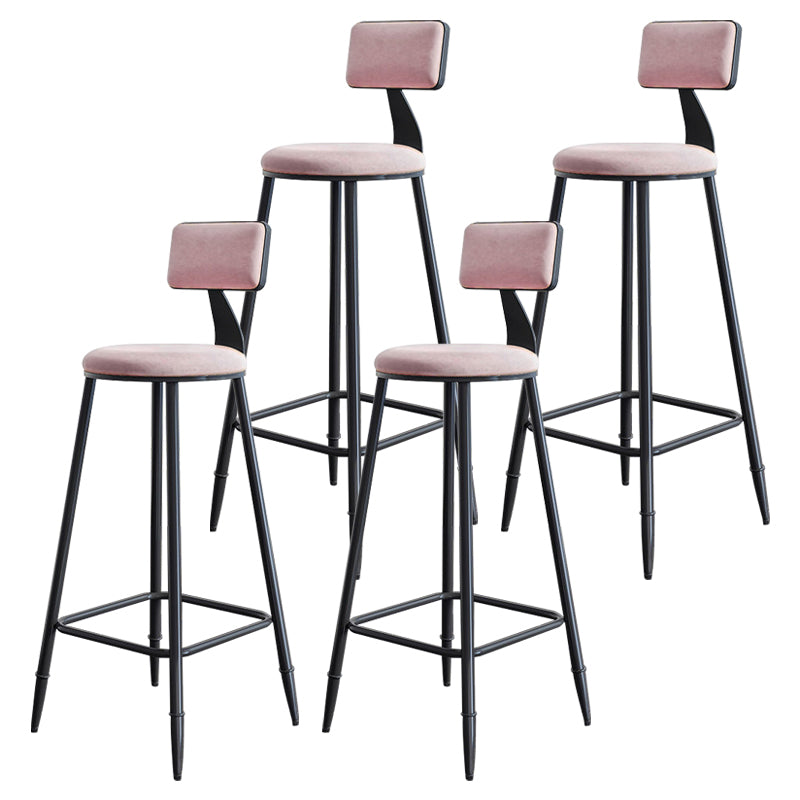 Industrial Footrest Milk Tea Shop Stool Low Back Iron Bar Stool