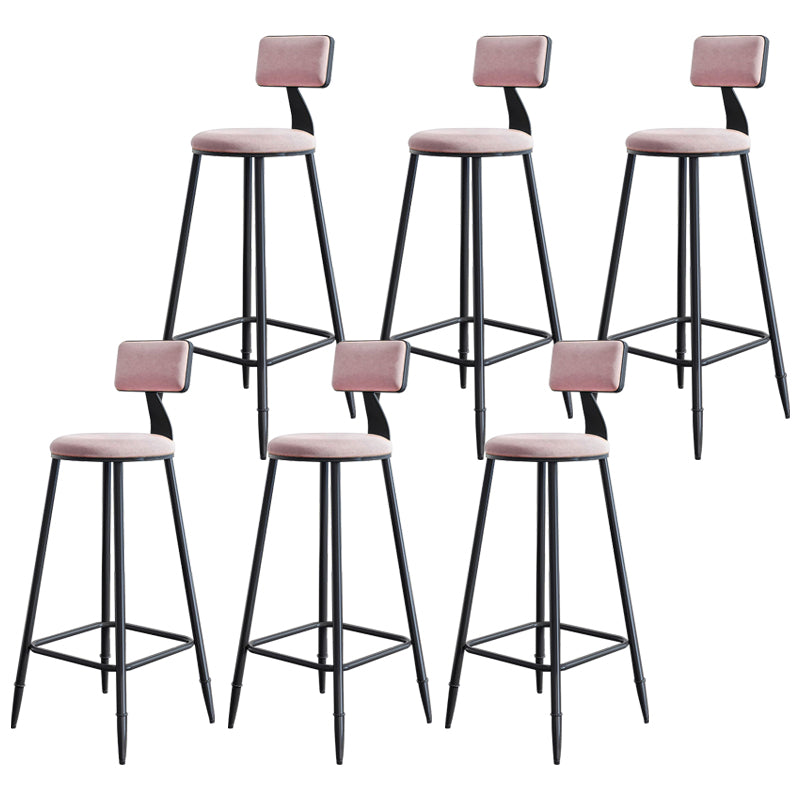 Industrial Footrest Milk Tea Shop Stool Low Back Iron Bar Stool