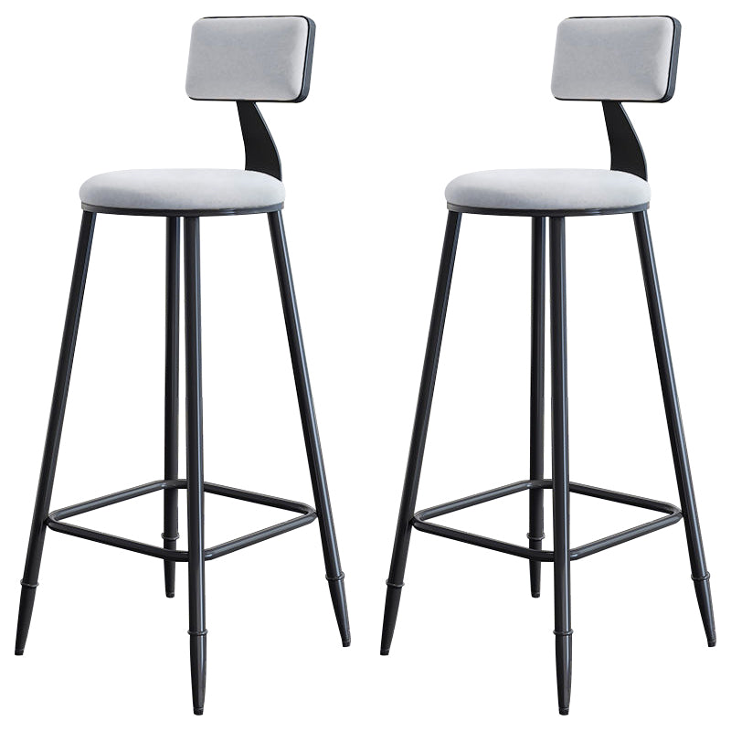 Industrial Footrest Milk Tea Shop Stool Low Back Iron Bar Stool