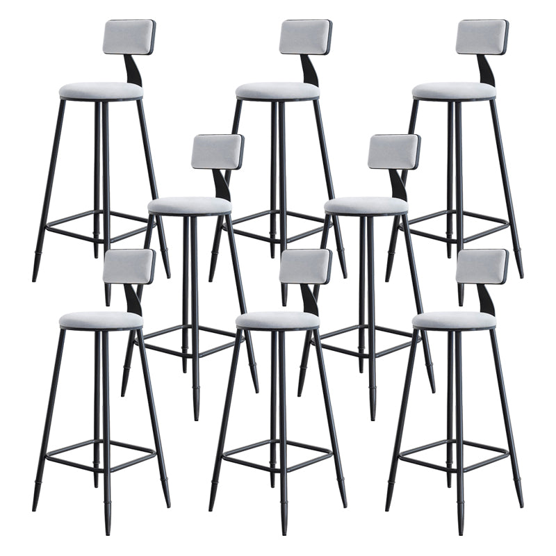 Industrial Footrest Milk Tea Shop Stool Low Back Iron Bar Stool