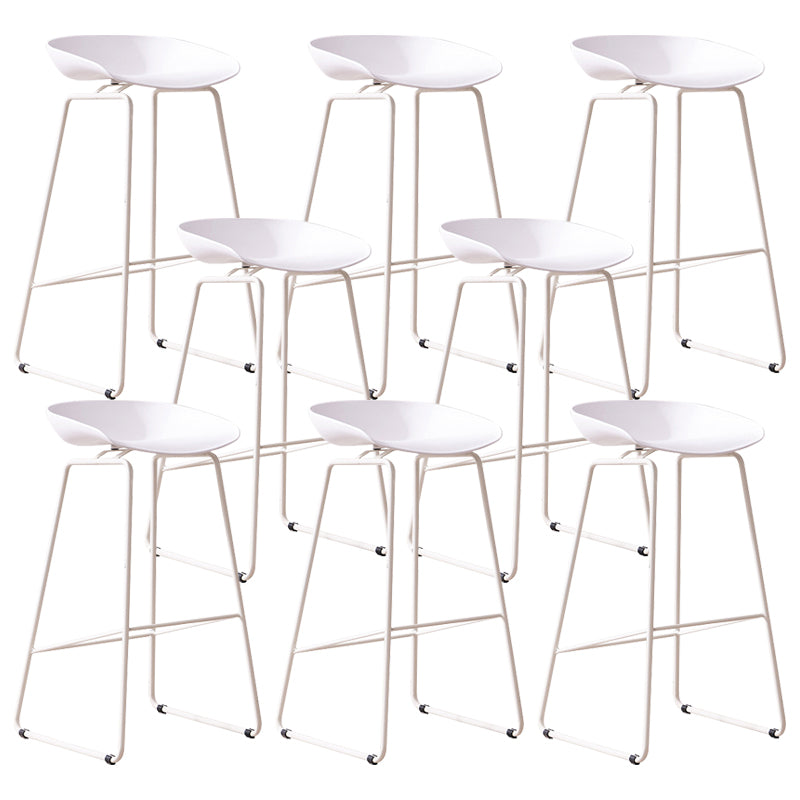 Modern Dessert Shop Footrest Stool Matte Finish Iron Bar Stool