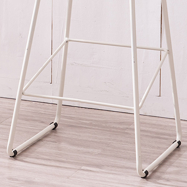 Modern Dessert Shop Footrest Stool Matte Finish Iron Bar Stool