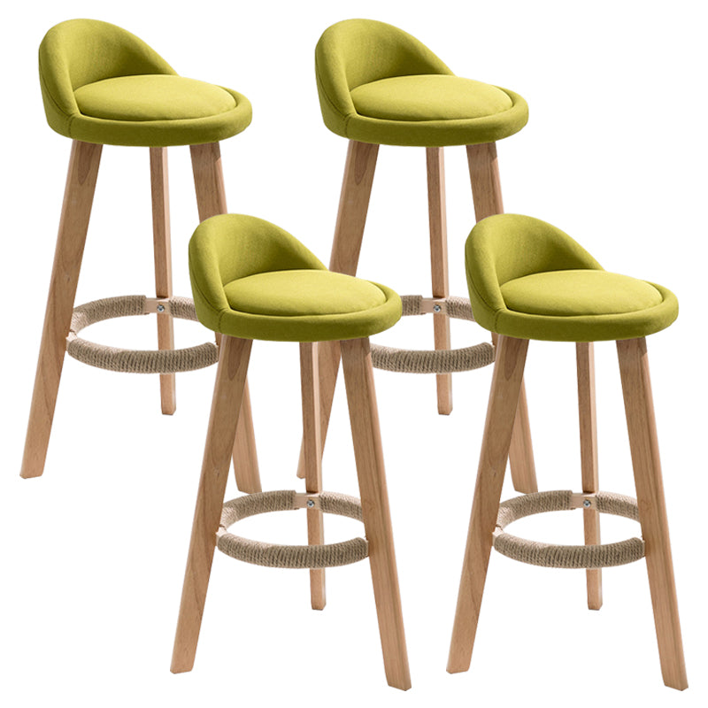 Scandinavian Footrest Dessert Shop Stool Matte Finish Upholstered Bar Stools