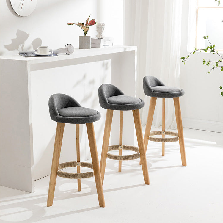 Scandinavian Footrest Dessert Shop Stool Matte Finish Upholstered Bar Stools