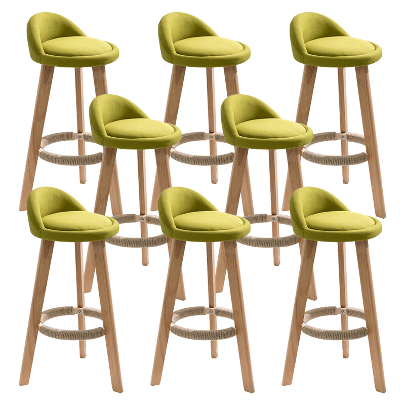 Scandinavian Footrest Dessert Shop Stool Matte Finish Upholstered Bar Stools