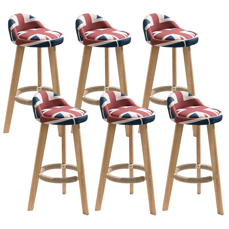 Scandinavian Footrest Dessert Shop Stool Matte Finish Upholstered Bar Stools