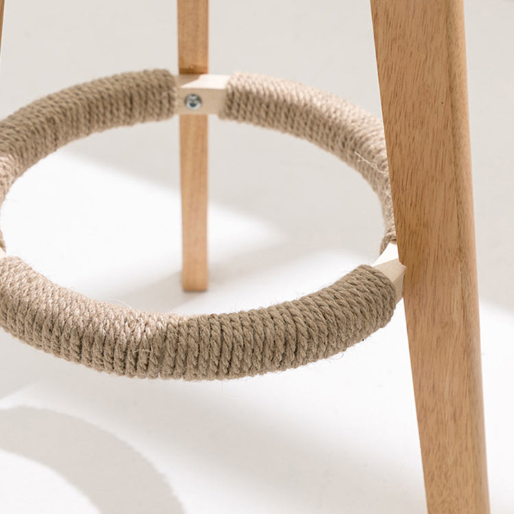 Scandinavian Footrest Dessert Shop Stool Matte Finish Upholstered Bar Stools