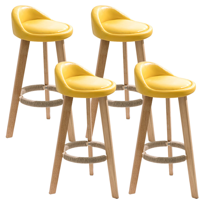 Scandinavian Footrest Dessert Shop Stool Matte Finish Upholstered Bar Stools