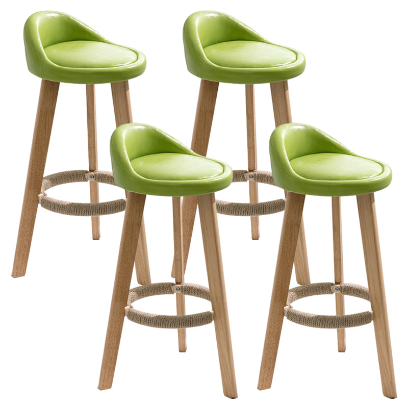 Scandinavian Footrest Dessert Shop Stool Matte Finish Upholstered Bar Stools