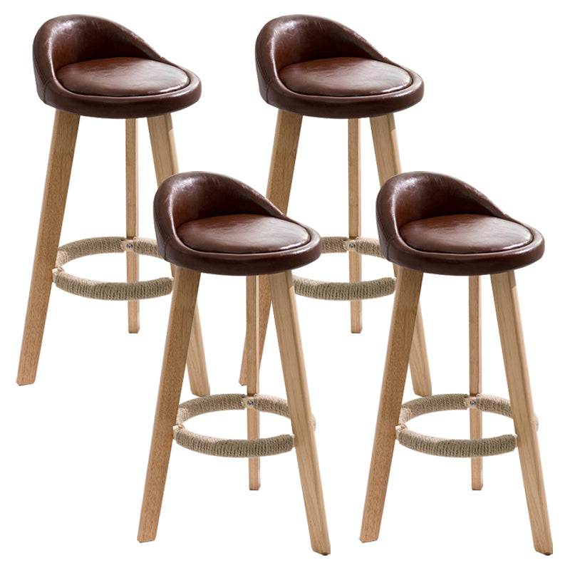 Scandinavian Footrest Dessert Shop Stool Matte Finish Upholstered Bar Stools