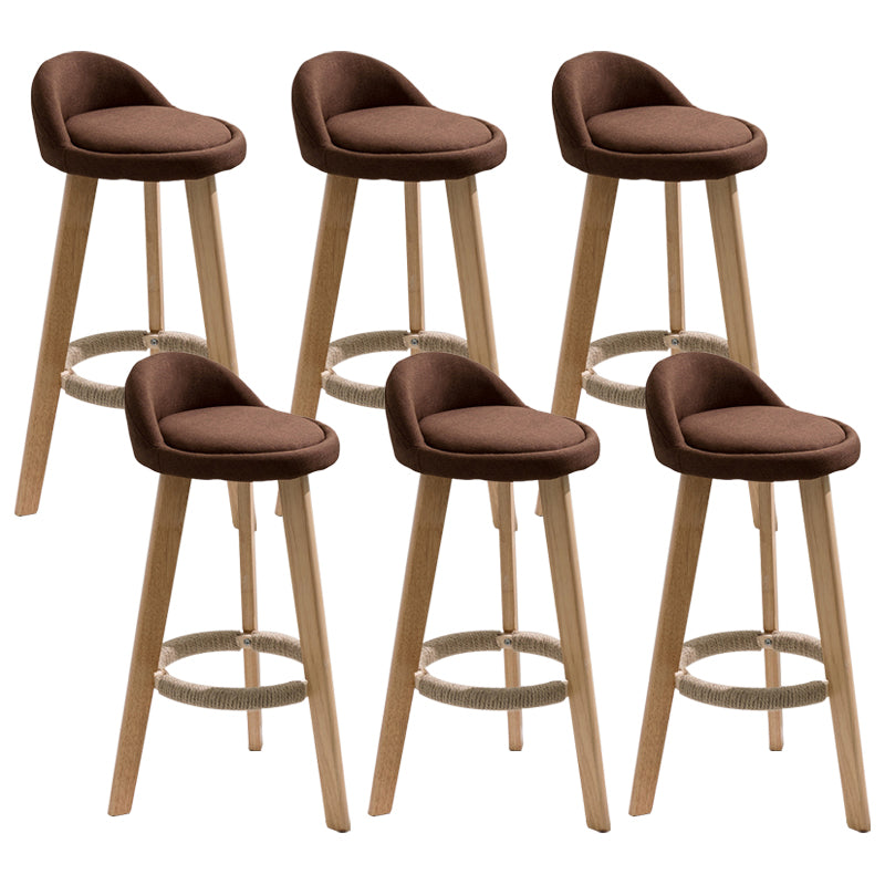 Scandinavian Footrest Dessert Shop Stool Matte Finish Upholstered Bar Stools