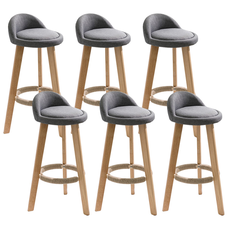 Scandinavian Footrest Dessert Shop Stool Matte Finish Upholstered Bar Stools