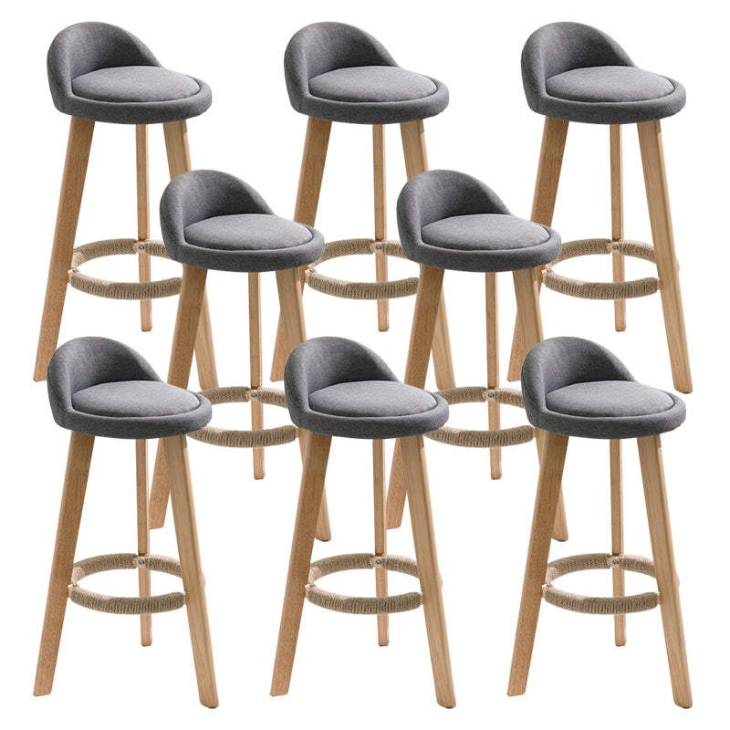 Scandinavian Footrest Dessert Shop Stool Matte Finish Upholstered Bar Stools