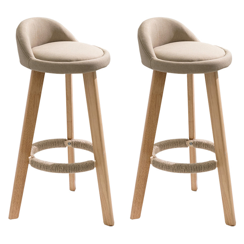 Scandinavian Footrest Dessert Shop Stool Matte Finish Upholstered Bar Stools