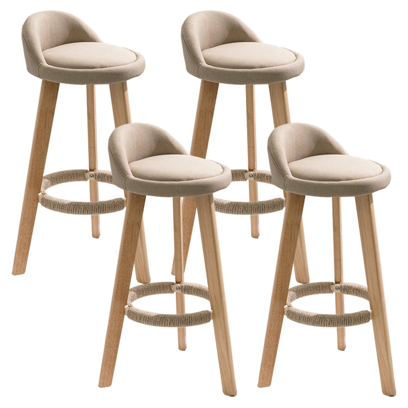 Scandinavian Footrest Dessert Shop Stool Matte Finish Upholstered Bar Stools