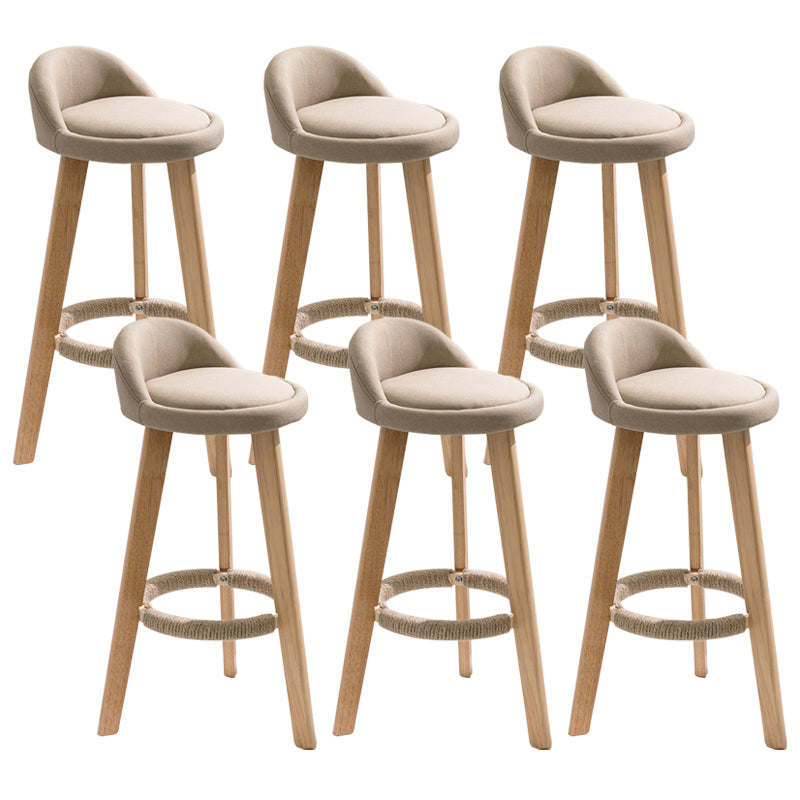 Scandinavian Footrest Dessert Shop Stool Matte Finish Upholstered Bar Stools