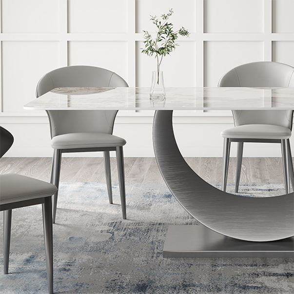 Designer Style Sintered Stone Dining Set Rectangle 1/3/4/5/7 Pieces Dinette Table Set