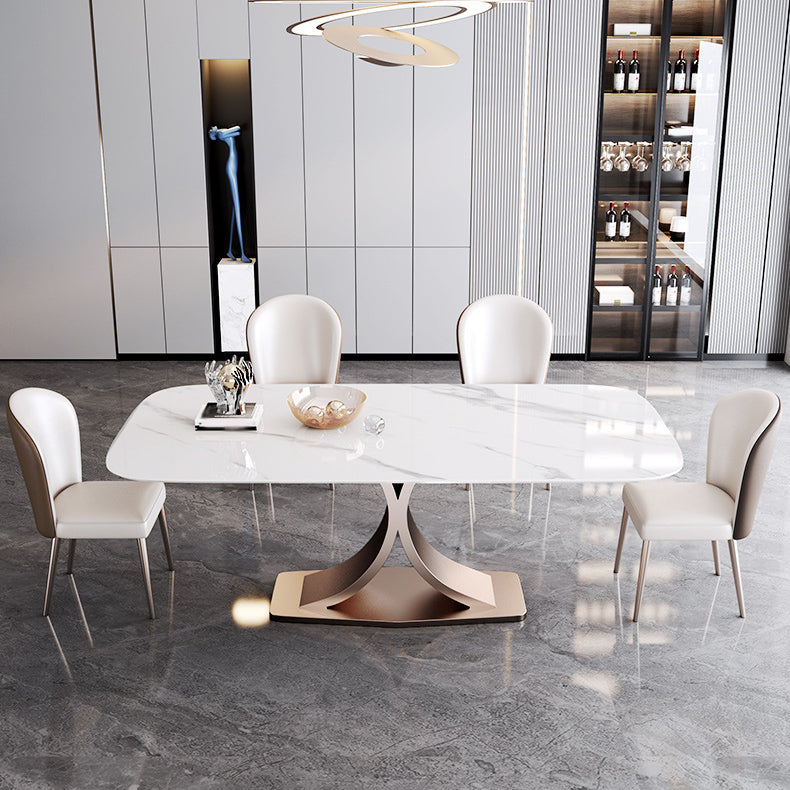 Luxury Sintered Stone Top Dining Set Rectangle 1/3/4/5/6 Pieces Dining Table Set