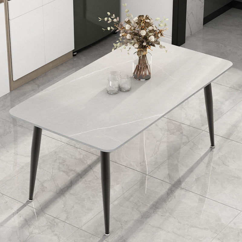 Modern Rectangle Stone Table Standard Height Dining Table with 4 Legs