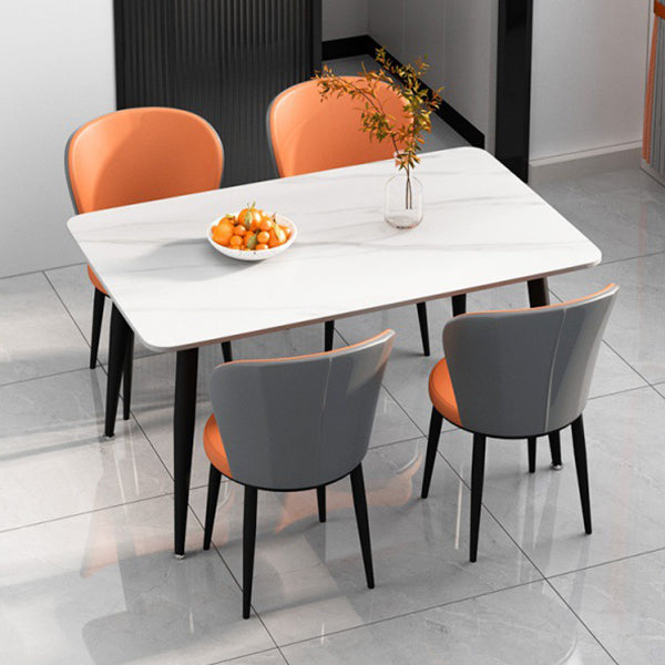 Rectangle Modern Stone Table Standard Height Table Dining Table with 4 Legs