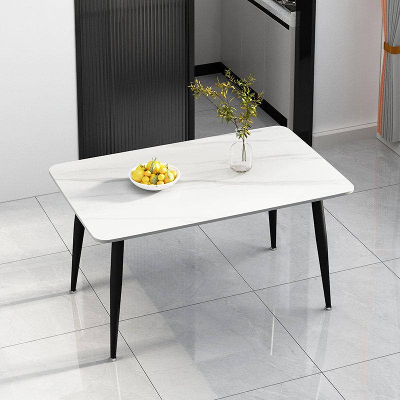 Rectangle Modern Stone Table Standard Height Table Dining Table with 4 Legs