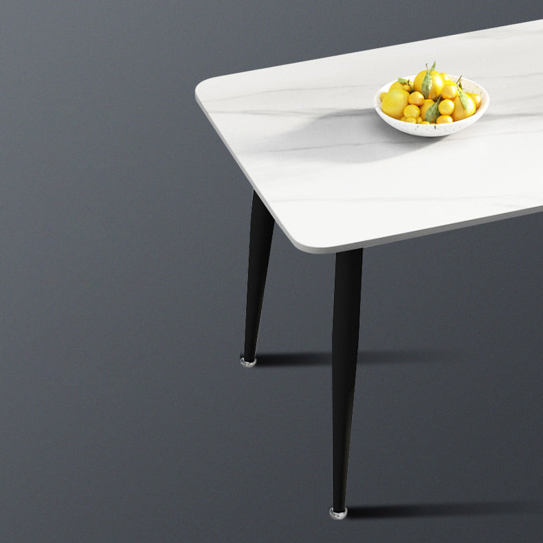 Rectangle Modern Stone Table Standard Height Table Dining Table with 4 Legs