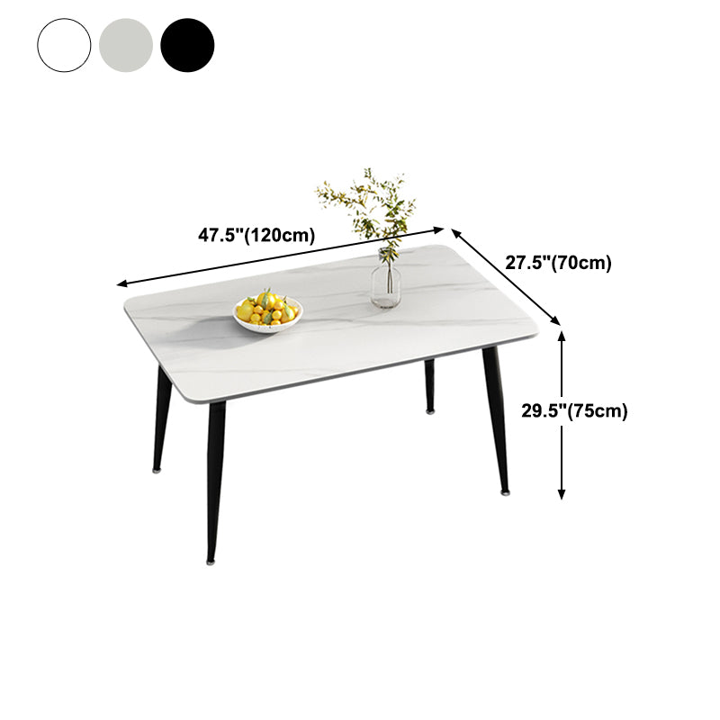 Rectangle Modern Stone Table Standard Height Table Dining Table with 4 Legs