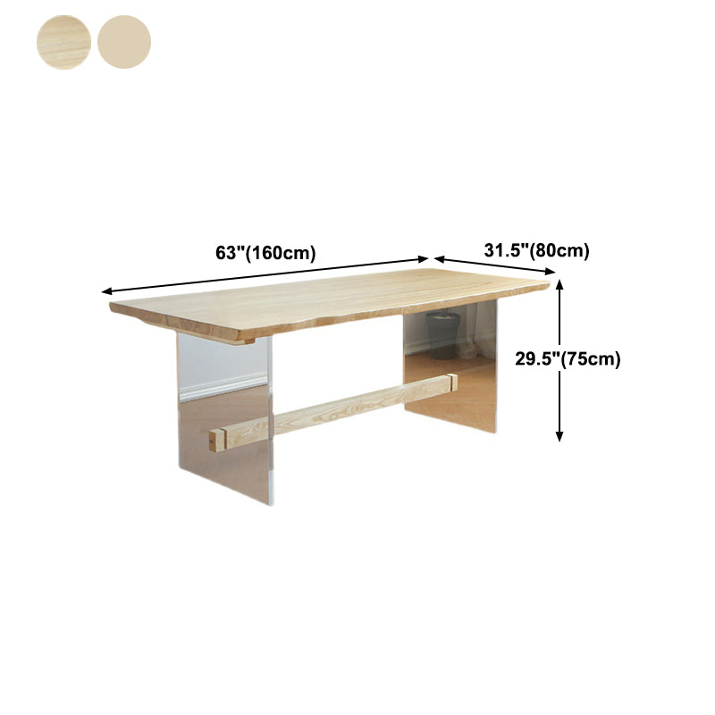 Modern Brown Wood Dining Table Rectangle Dining Table for Kitchen