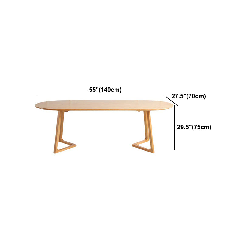 Modern Oval Pine Wood Dining Table Wood Base Home Dining Table
