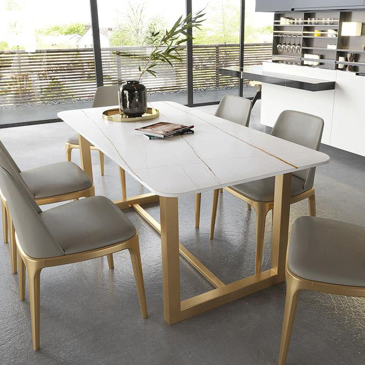 Modern Stone Dining Table Rectangle Dining Table for Kitchen
