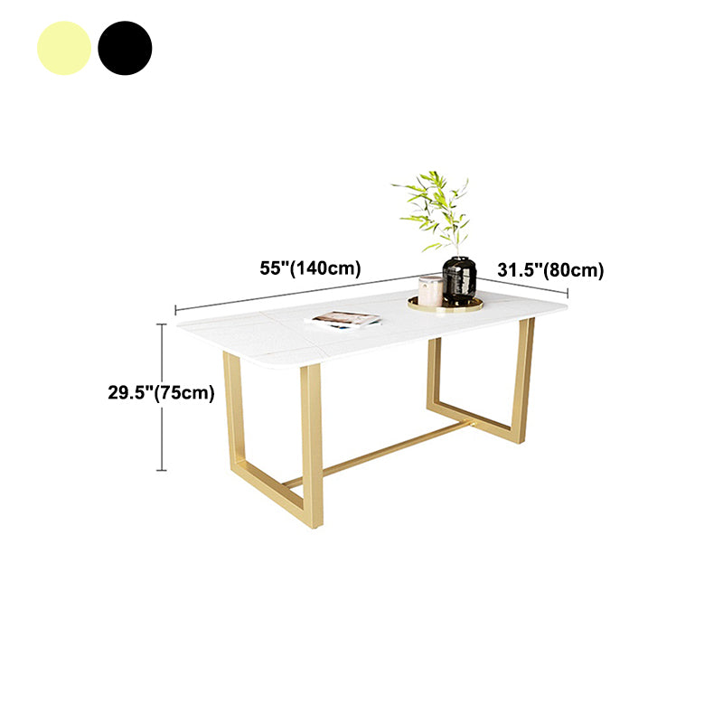 Modern Stone Dining Table Rectangle Dining Table for Kitchen