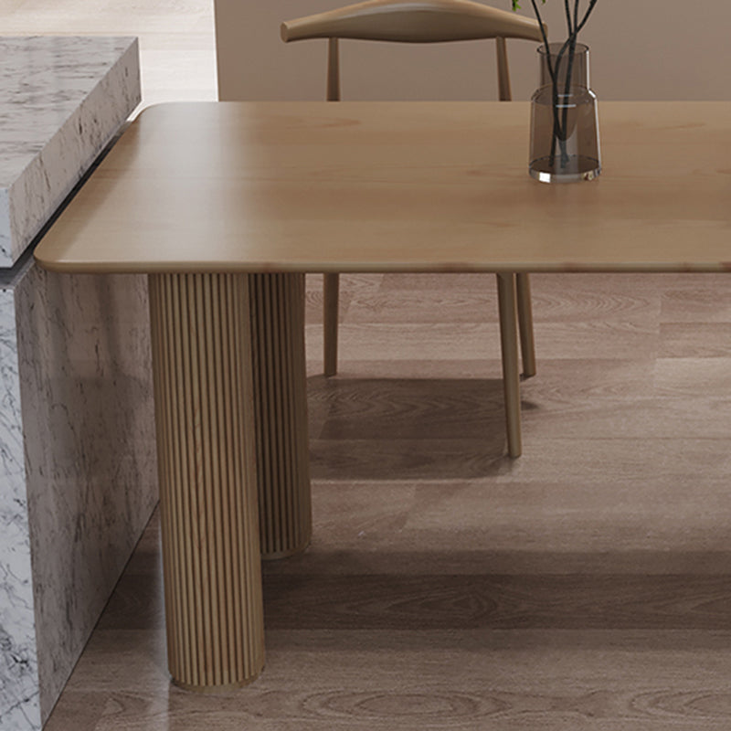 Contemporary Wood Top Oval Dinette Table Wood Pedestal Dining Table