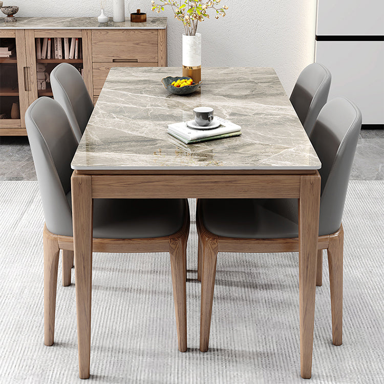 Midcentury Style Dining Table Rectangle Stone Dining Site Table for Home