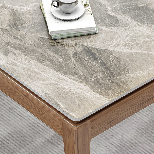 Midcentury Style Dining Table Rectangle Stone Dining Site Table for Home