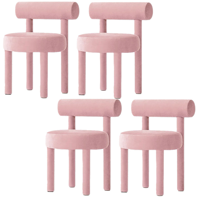 Modern Style Side Chair Upholstered Open Back Armless Dining Chair for Home