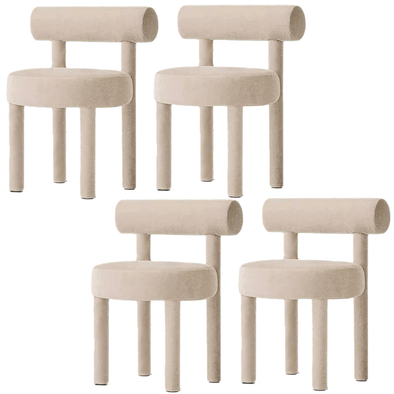 Modern Style Side Chair Upholstered Open Back Armless Dining Chair for Home