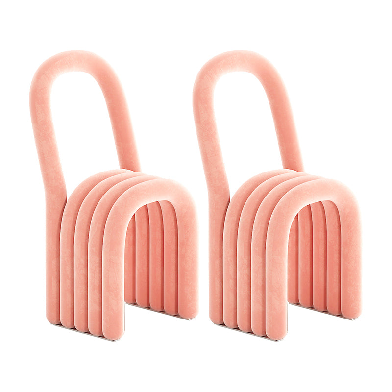 Modern Style Side Chair Velvet Open Back Armless Dining Chair for Home