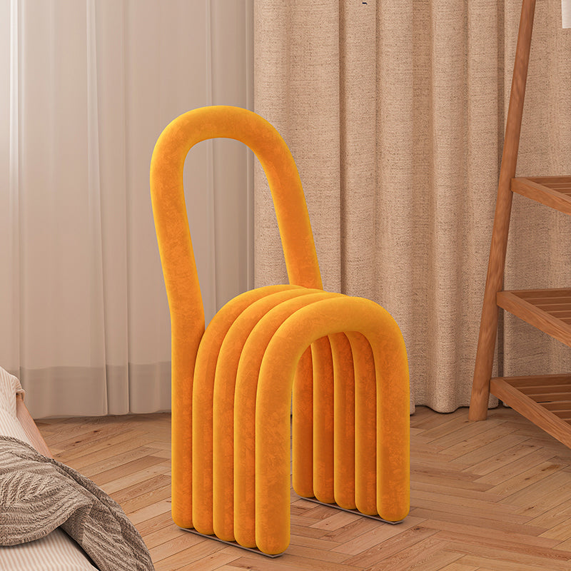 Modern Style Side Chair Velvet Open Back Armless Dining Chair for Home