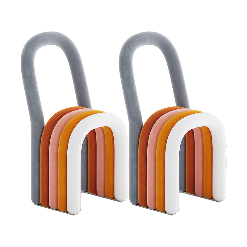 Modern Style Side Chair Velvet Open Back Armless Dining Chair for Home