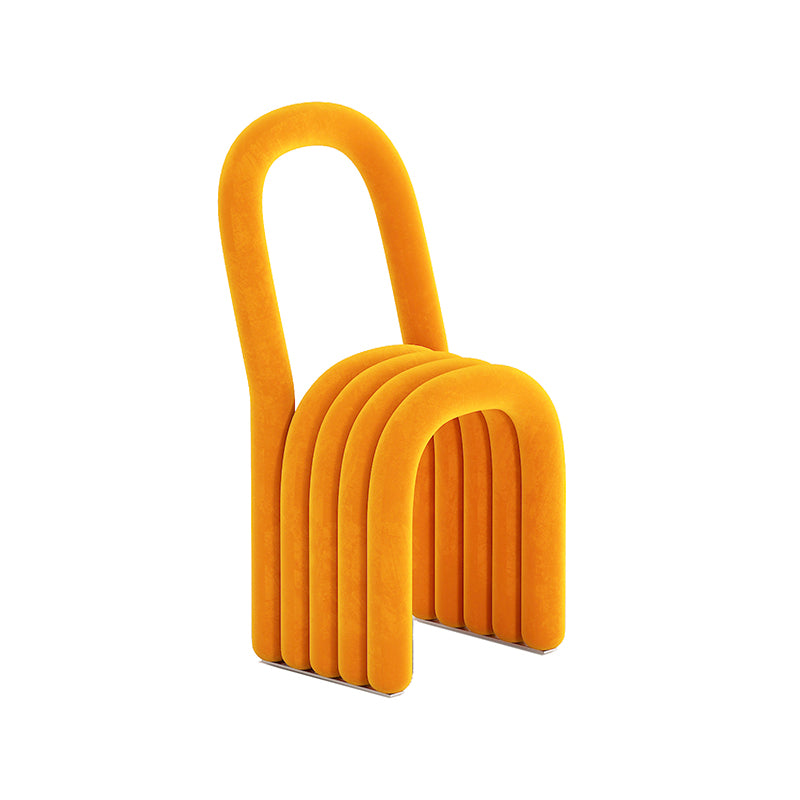 Modern Style Side Chair Velvet Open Back Armless Dining Chair for Home