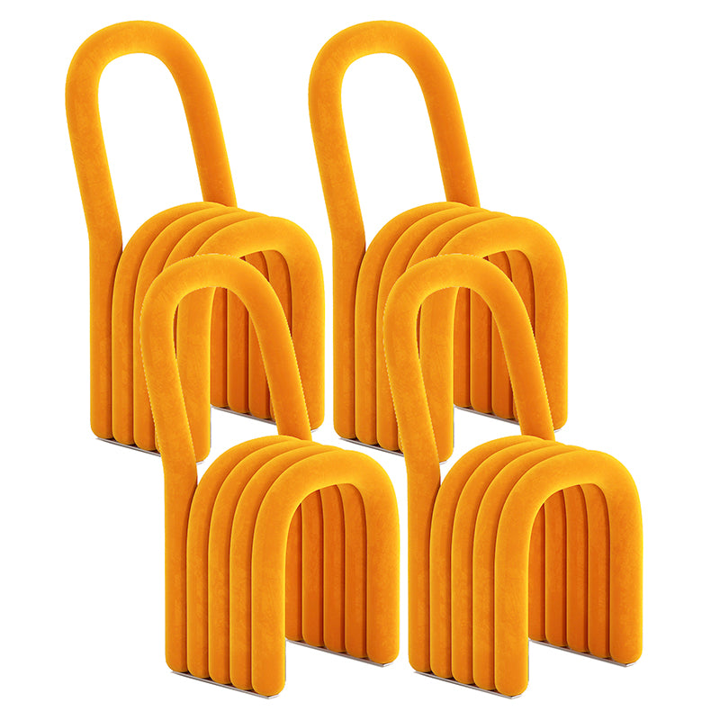 Modern Style Side Chair Velvet Open Back Armless Dining Chair for Home