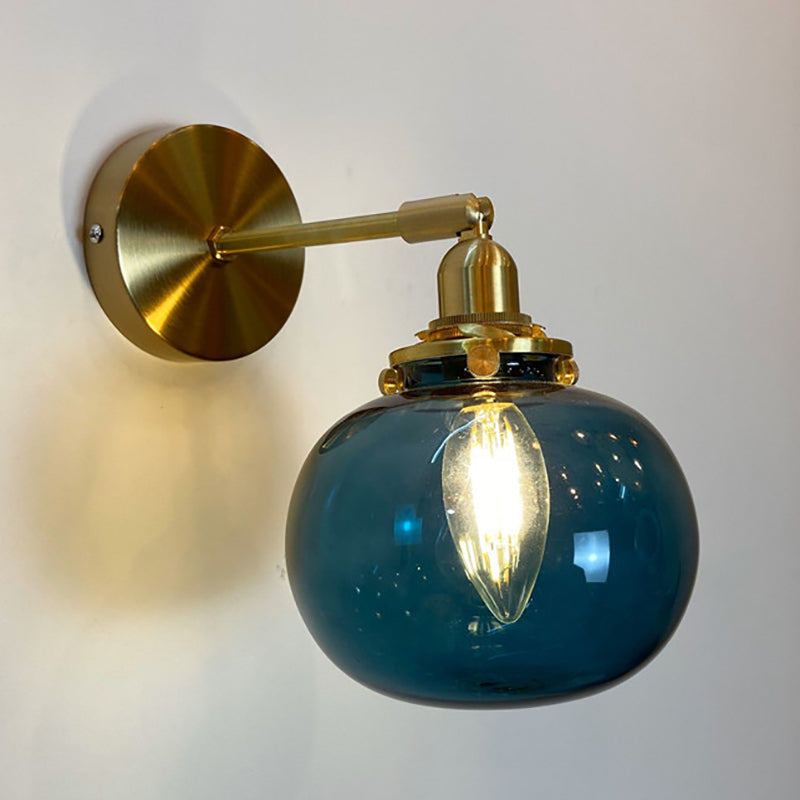 1-Light Geometric Wall Lights Modern Style Glass Wall Lighting Ideas