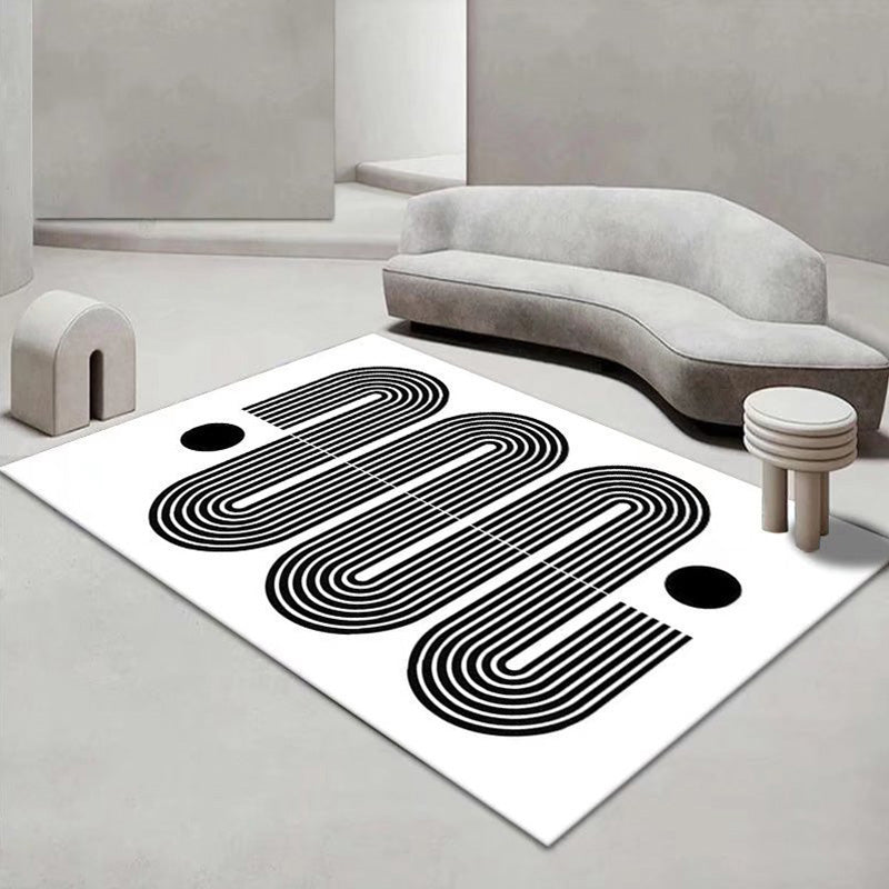 Orange Modern Rug Polyester Color Piece Rug Stain Resistant Rug for Living Room